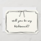 手書きコケット弓シックなブリデスメイド提案 招待状 (正面)