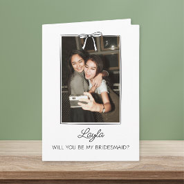 手書きコケット弓ブリデスメイド写真の提案 カード