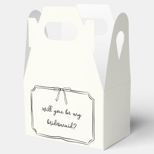 手書きコケット弓ブリデスメイド提案ギフト フェイバーボックス (オープン)