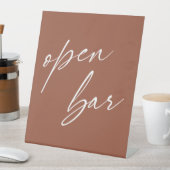 手書きコンテンポラリーオープンバーテラコッタ 台座サイン (インサイチュ)