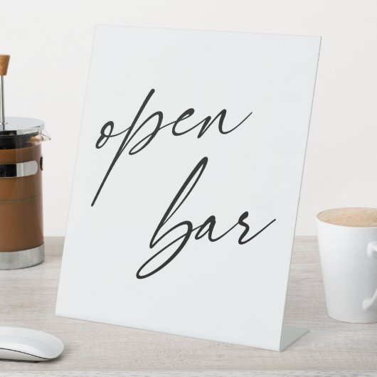 手書きコンテンポラリータイポグラフィオープンバー 台座サイン (インサイチュ)