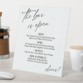 手書きコンテンポラリータイポグラフィ開くバーメニュー 台座サイン (インサイチュ)