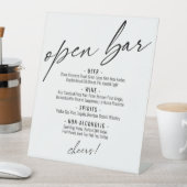 手書きコンテンポラリータイポグラフィ開くバーメニュー 台座サイン (インサイチュ)