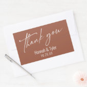 手書きコンテンポラリー感謝テラコッタ 長方形シール (封筒)