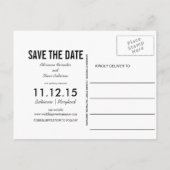 手書きゴールドフォイルフェイクフォトの日付を保存 案内ポストカード (裏面)