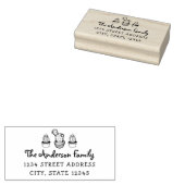 手書きサボテンのファミリ名差出人住所 ラバースタンプ (押印)