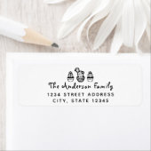 手書きサボテンのファミリ名差出人住所 ラベル (インサイチュ)