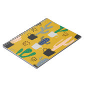 手書きサボテンのヴィンテージパターン ノートブック (左側)