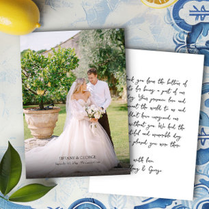 手書きサンキューカード結婚と写真 サンキューカード