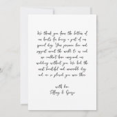 手書きサンキューカード結婚と写真 サンキューカード (裏面)