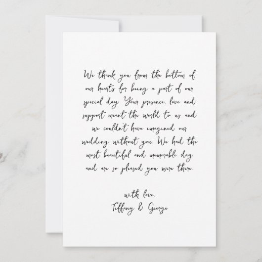 手書きサンキューカード結婚と写真 サンキューカード (裏面)