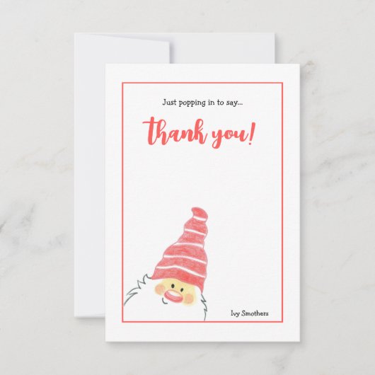 手書きサンタカード サンキューカード (正面)