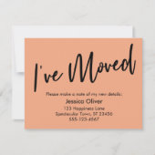 手書きサーモンモダンカードを移動 招待状 (正面)