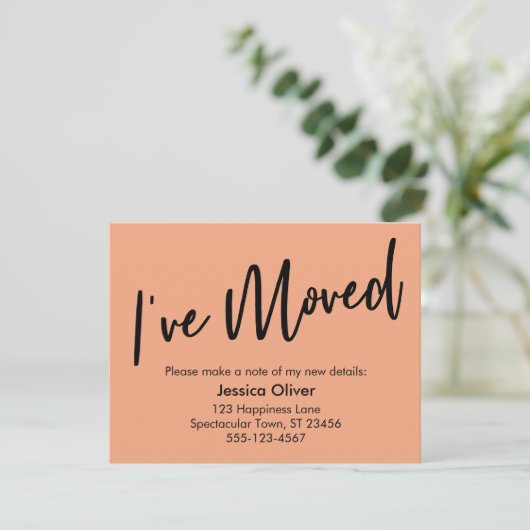 手書きサーモンモダンカードを移動 招待状 (スタンド正面)