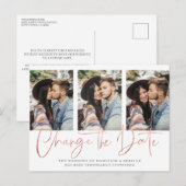 手書きシックバラ結婚金ゴールドの延期 ポストカード (正面/裏面)