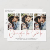 手書きシックバラ結婚金ゴールドの延期 ポストカード (正面/裏面)