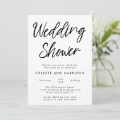 手書きシックモダンミニマルウェディングシャワー 招待状 (スタンド正面)