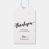 手書きシック結婚の感謝のギフトラベル ギフトタグ (正面)
