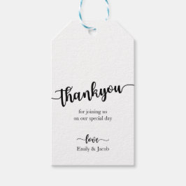 手書きシック結婚の感謝のギフトラベル ギフトタグ