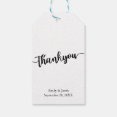 手書きシック結婚の感謝のギフトラベル ギフトタグ (裏面)