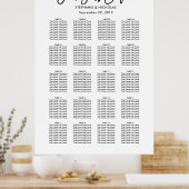 手書きシック結婚シーティングチャート ポスター (キッチン)