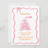 手書きシャンパンタワーブライド・メイド提案 招待状 (正面)