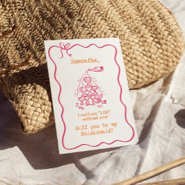 手書きシャンパンタワーブライド・メイド提案 招待状