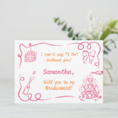 手書きシャンパンタワーブライド・メイド提案 招待状 (スタンド正面)