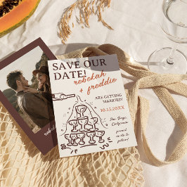 手書きシャンパンタワー日付を保存 招待状