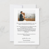 手書きシンプルスモダン結婚トの写真 サンキューカード (裏面)