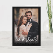 手書きシンプルブラックフォトサンキューカード サンキューカード (正面)