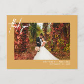 手書きシンプル写真ありがとうマスタード ポストカード (正面)