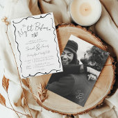 手書きシンプル写真の結婚リハーサル 招待状