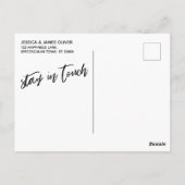 手書きシンプル引っ越しましたタイポグラフィセージ ポストカード (裏面)