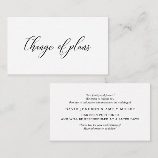 手書きシンプル | の結婚延期 エンクロージャーカード (正面/裏面)