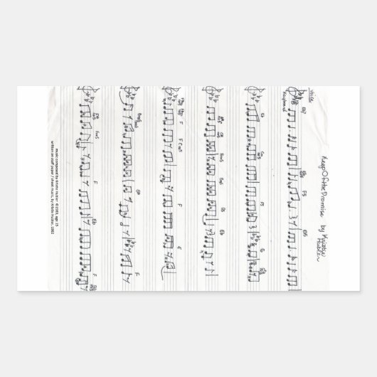 手書きシートミュージックシール 長方形シール (正面)