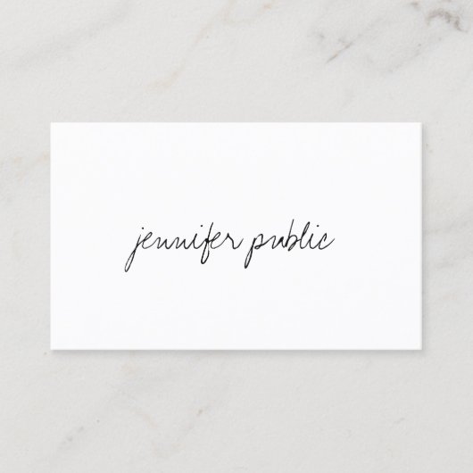 手書きスエレガントクリモダンプトミニマリストテンプレート 名刺 (正面)