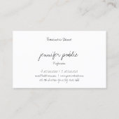 手書きスエレガントクリモダンプトミニマリストテンプレート 名刺 (裏面)