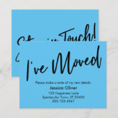 手書きスカイブルーモダンカード「移動」 招待状 (正面/裏面)
