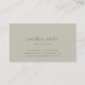 手書きスクリプお洒落ト緑のエレガントテンプレート 名刺 (裏面)