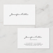 手書きスクリプエレガントトお洒落モダンプレーン 名刺 (正面/裏面)