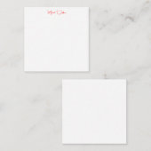 手書きスクリプエレガントトの白シンプルい ノートカード (正面/裏面)
