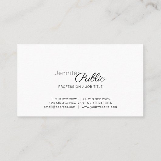 手書きスクリプエレガントトシンプルモダン 名刺 (裏面)