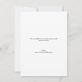 手書きスクリプカスタムトベビー写真とメッセージ 案内状 (裏面)