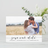 手書きスクリプトのセーブ・ザ・デートのお知らせ セーブザデート (スタンド正面)