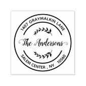 手書きスクリプトの丸カスタム差出人住所 セルフインキングスタンプ (デザイン)