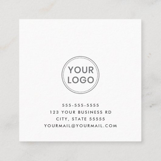 手書きスクリプトの任意の色のカスタムロゴ 予約カード (裏面)