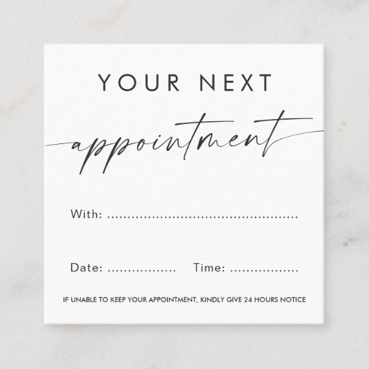 手書きスクリプトの任意の色のカスタムロゴ 予約カード (正面)