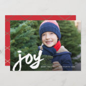 手書きスクリプトの喜びの写真クリスマス シーズンカード (正面/裏面)