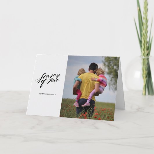 手書きスクリプトの愛のグリーティングカードの季節 シーズンカード (正面)